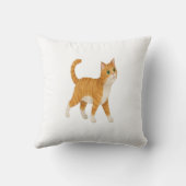 Smiling Orange Cat Decorative Pillow クッション (裏面)