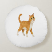 Smiling Orange Cat Decorative Pillow ラウンドクッション (裏面)