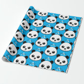 Smiling Panda Face Wrapping Paper – Cute Monogram  ラッピングペーパー (アンロールド)