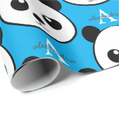 Smiling Panda Face Wrapping Paper – Cute Monogram  ラッピングペーパー (ロールコーナー)