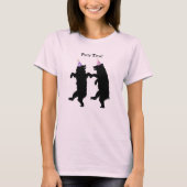 Smiling Party Time black Bears Dancing Striped Hat Tシャツ (正面)