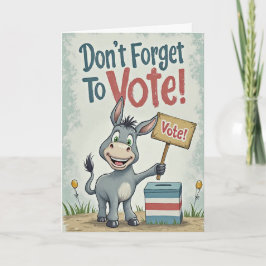 Smiling Patriotic Donkey Vote Reminder カード