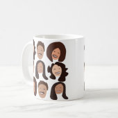 Smiling People Happy Face コーヒーマグカップ (正面左)