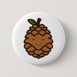 Smiling Pine Cone – Funny Nature Button 缶バッジ