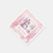 Smiling Pinkmas Winter Scene Christmas Napkins Kid スタンダードカクテルナプキン (角)
