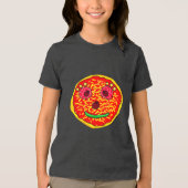 Smiling Pizza Face Illustration Design トライブレンドTシャツ (正面)