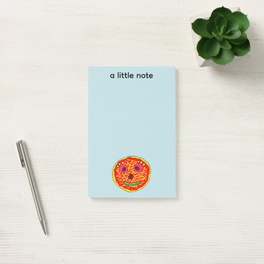 Smiling Pizza Face Illustration Design ポストイット (オフィス)
