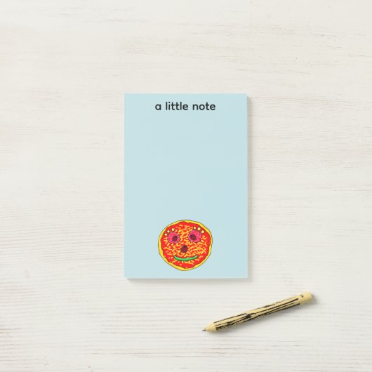 Smiling Pizza Face Illustration Design ポストイット (デスク上)