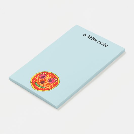 Smiling Pizza Face Illustration Design ポストイット (アングル)