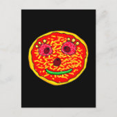 Smiling Pizza Face Illustration Design ポストカード (正面)