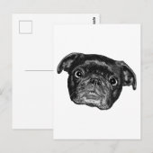 Smiling Pug Dot Post ポストカード (正面/裏面)