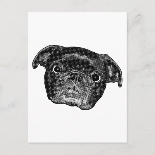 Smiling Pug Dot Post ポストカード (正面)