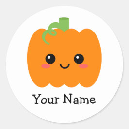 Smiling Pumpkin顔名スタンプ子供へ ラウンドシール
