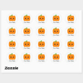 Smiling Pumpkin顔名スタンプ子供へ ラウンドシール (シート)