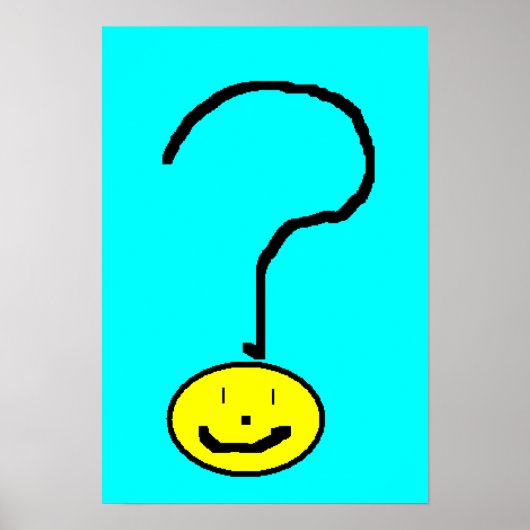 Smiling Question Mark Emoji Digital Art by Kids :) ポスター (正面)