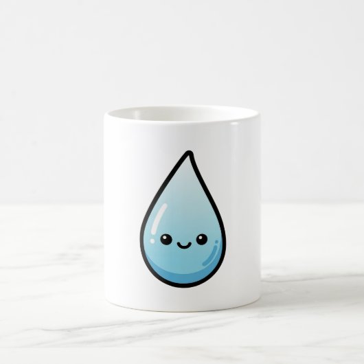 Smiling Raindrop – Cute Kawaii Illustration コーヒーマグカップ (中央)