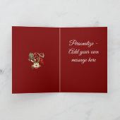 Smiling Reindeer Decorated With Christmas Ornament シーズンカード (内部)