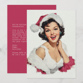 Smiling Retro Christmas Pin-Up シーズンカード (正面/裏面)