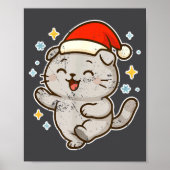 Smiling Santa Cat Holiday Cheer  ポスター (正面)