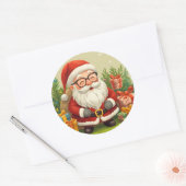 Smiling Santa Festive Sticker ラウンドシール (封筒)