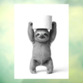 Smiling Sloth Triumphantly Lifts Toilet Paper Roll ウィンドウサイン (シート3)