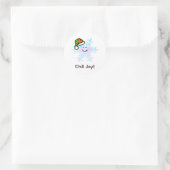 Smiling Snowflake Holiday Cheer ラウンドシール (バッグ)