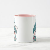 Smiling Snowman Face Name Christmas bow マグカップ (中央)