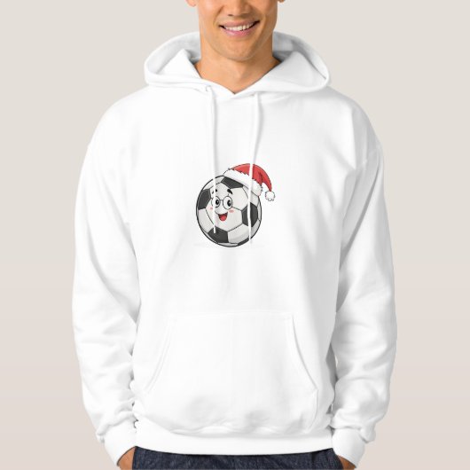 Smiling Soccer Ball with Santa Hat パーカ (正面)