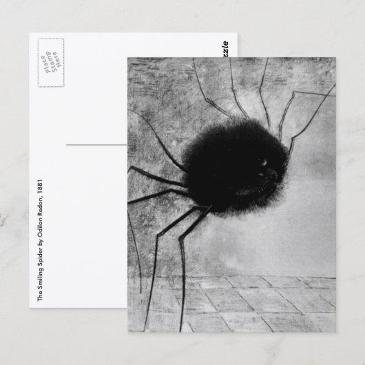 Smiling Spider by Odilon Redon,ヴィンテージハロウィン ポストカード (正面/裏面)