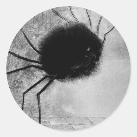 Smiling Spider by Odilon Redon,ヴィンテージハロウィン ラウンドシール (正面)