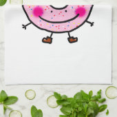 Smiling Sprinkle Donut Character Art キッチンタオル (折り畳み)