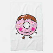Smiling Sprinkle Donut Character Art キッチンタオル (縦)