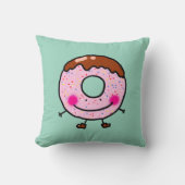 Smiling Sprinkle Donut Character Art クッション (正面)