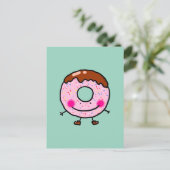 Smiling Sprinkle Donut Character Art ポストカード (スタンド正面)