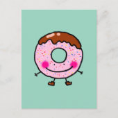 Smiling Sprinkle Donut Character Art ポストカード (正面)