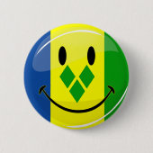 Smiling St. Vincent and Grenadines Flag 缶バッジ (正面)