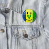 Smiling St. Vincent and Grenadines Flag 缶バッジ (インサイチュ)