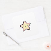 Smiling Star – Cute Kawaii Illustration スクエアシール (封筒)