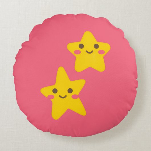 Smiling Stars Round Pillow ラウンドクッション (正面)