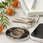 Smiling Stone Totem Cambodia Keychain キーホルダー (正面右)