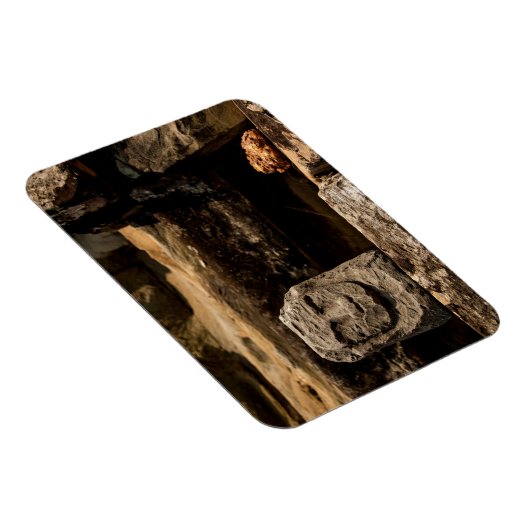 Smiling Stone Totem Cambodia Magnet - Rectangle マグネット (右側)