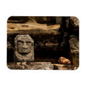 Smiling Stone Totem Cambodia Magnet - Rectangle マグネット (横)