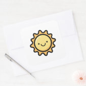 Smiling Sun – Cute Kawaii Illustration スクエアシール (封筒)