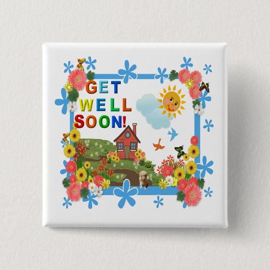 SMILING SUN Get Wellボタン 缶バッジ (正面)