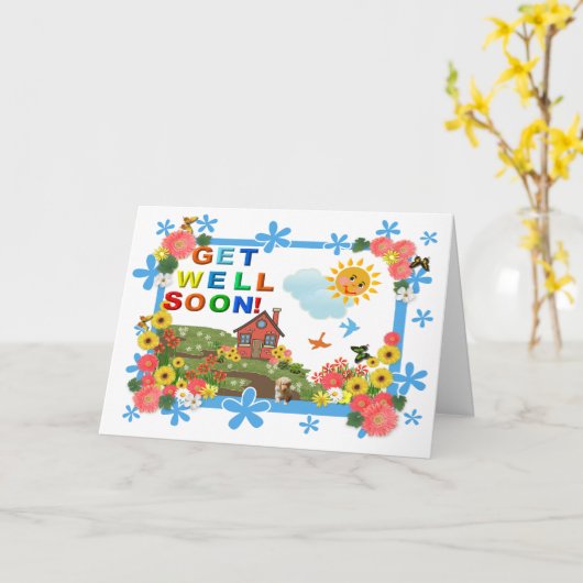 SMILING SUN GET WELL CARD カード (黄色い花)