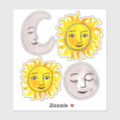 Smiling Sun & Moonスタンプ シール (シート)