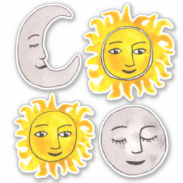 Smiling Sun & Moonスタンプ シール
