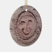 Smiling Sun, Sand Emoticon, Summer Emoji セラミックオーナメント (右)