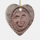Smiling Sun, Sand Emoticon, Summer Emoji セラミックオーナメント (右)