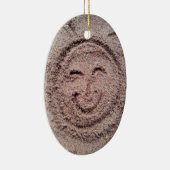Smiling Sun, Sand Emoticon, Summer Emoji セラミックオーナメント (右)